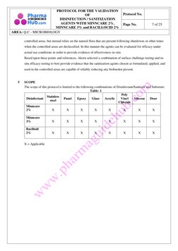 Disinfection Validation Protocol for Minncare and Bacillocid | PDF ...