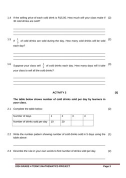 Grade 4 Term 3 Maths Project 2024 | PDF | Mathematics