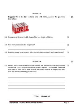 Grade 4 Term 3 Maths Project 2024 | PDF | Mathematics