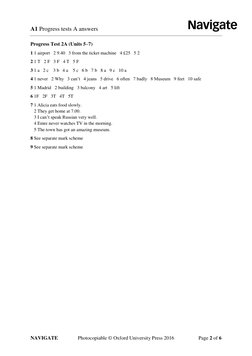Navigate A1 Progress Test Answers | PDF