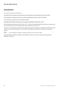 ISO / IEC 27007: 2017 (E)
Introducción
Este documento proporciona orientación sobre:
a) la gestión de un programa de auditorí