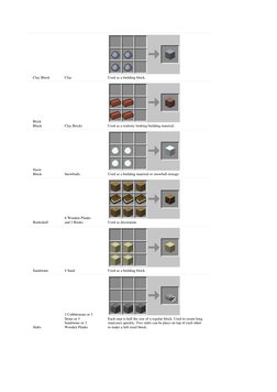 Clay Block 
Clay 
  
Used as a building block. 
Brick 
Block 
Clay Bricks 
  
Used as a realistic looking building material.