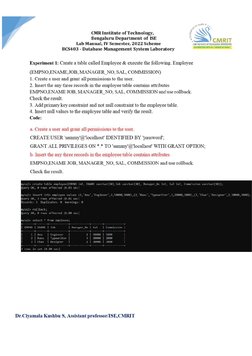 BCS403-DBMS Lab Manual-Database Management System-VTU-2022 Scheme | PDF