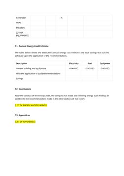 Energy Audit Report Template | PDF | Energy Conservation | Technology ...