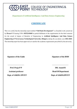 Full Stack Development Internship Report | PDF | Html Element | Computers