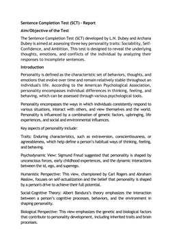 Sentence Completion Test Overview | PDF | Extraversion And Introversion ...