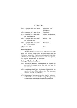 S.Y.B.A. / 10
( 1 ) Aggregate 70% and above
First Class with
Distinction
( 2 ) Aggregate 60% and above
First Class
( 3 ) Aggr