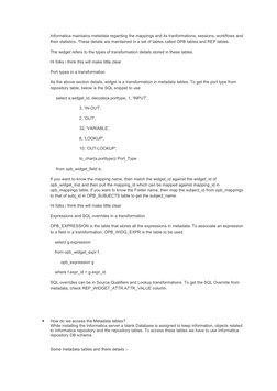 Understanding Informatica Repository Tables | PDF | Metadata | Databases