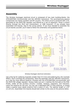 Wireless Keylogger 
 
7 
 
Assembly 
The Wireless Keylogger electrical circuit is composed of two main building-blocks: the