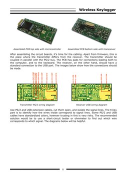 Wireless Keylogger 
 
8 
 
 
Assembled PCB top side with microcontroller 
Assembled PCB bottom side with transceiver 
After a