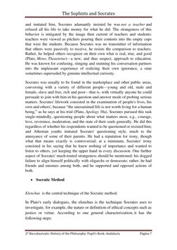 The Sophists and Socrates 
 
2º Baccalaureate: History of the Philosophy. Pupil’s Book. Andalucía  
Página 7 
 
and imitated