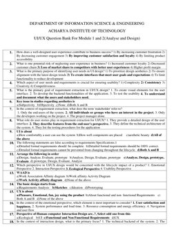 UI/UX Question Bank for Modules 1 & 2 | PDF | User Interface | Art