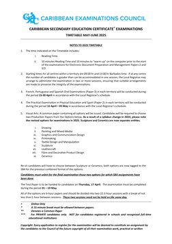 CSEC Exam Timetable May-June 2025 | PDF | Science | Engineering