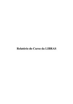 Relatório do Curso da LIBRAS
