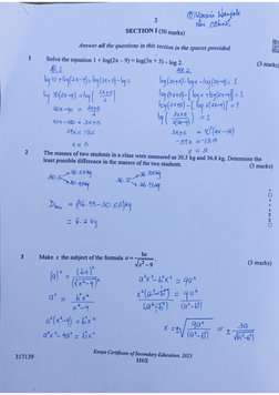 Kcse 2023 Math P2 MS | PDF