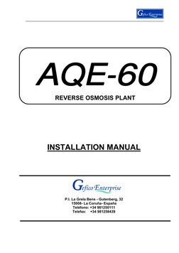 OSMOSIS AQE-60 (FILTERS) 
 
09-01 
0
 
 
 
 
 
 
 
 
 
 
 
 
 
 
 
 
 
 
 
 
 
 
 
 
 
 
 
 
 
INSTALLATION MANUAL