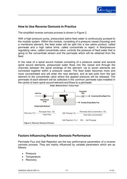 OSMOSIS AQE-60 (REV-3) 
 
01-05 
4
1-4
 
 
 
How to Use Reverse Osmosis In Practice 
 
The simplified reverse osmosis proce