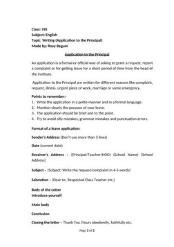 Writing Applications to the Principal | PDF