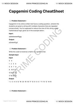 Capgemini Coding Questions Guide 2025 | PDF | String (Computer Science ...