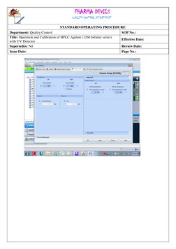 HPLC Agilent 1260 SOP: Operation & Calibration | PDF | High Performance ...