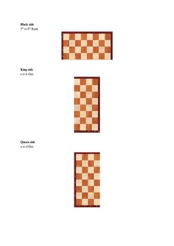 Black side 
5th to 8th Rank 
 
 
 
 
 
King side 
e to h files 
 
 
 
 
 
 
 
 
 
 
 
 
 
 
Queen side 
a to d files 
 
 
 
