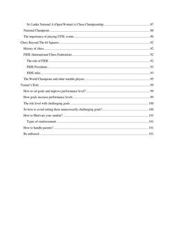 Sri Lanka National A (Open/Women’s) Chess Championship ........................................................ 87 
National