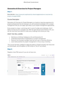 Generative AI Course for Project Managers | PDF