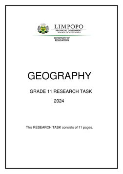 Grade 11 Geography Research Task 2024 | PDF | Question | Career & Growth