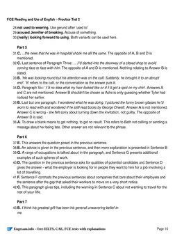 FCE Reading and Use of English Test 2 Answers | PDF | Verb | Adjective