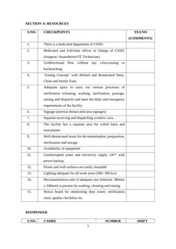 CSSD Operations and Compliance Checklist | PDF | Sterilization ...
