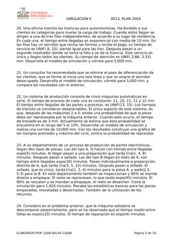 SIMULACION II
II013, PLAN 2004
20. Una oficina tramita las licencias para automovilistas. Ha dividido a sus 
clientes es cate
