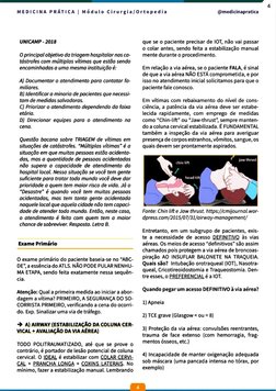 4 
MEDICINA PRÁTICA | Módulo Cirurgia/Ortopedia 
@medicinapratica 
que se o paciente precisar de 10T, não vai passar
o colar