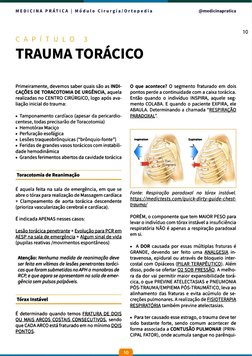 MEDICINA PRÁTICA | Módulo Cirurgia/Ortopedia 
@medicinapratica 
10 
CAPITULO 
3 
TRAUMA TORÁCICO 
Primeiramente, devemos sabe