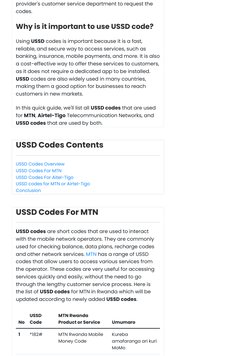 Ussd Code In Rwanda MTN and Airtel USSD Codes in Rwanda | PDF | Computing | Telecommunications