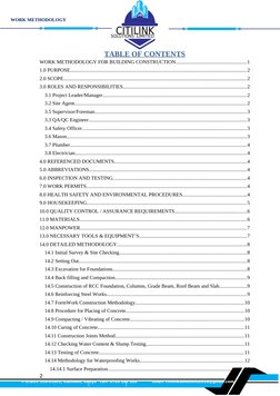 CITILINK
WORK METHODOLOGY
SOLUTIONS LIMITED
TABLE OF CONTENT