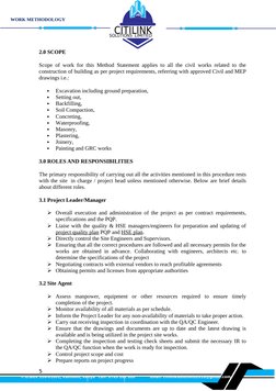 CITILINK
WORK METHODOLOGY
SOLUTIONS LIMITED
2.0 SCOPE
Scope