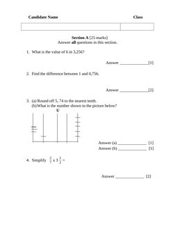 Grade 6 Mathematics Exam Paper 2 | PDF | Speed | Mathematics