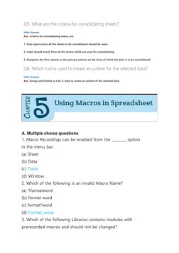 Class 10 Spreadsheet Macros Guide | PDF | Spreadsheet | Macro (Computer ...