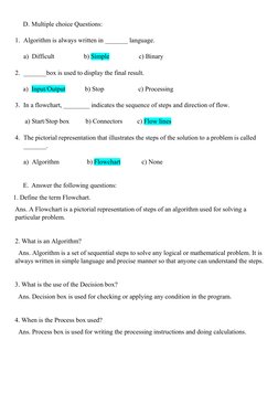 Algorithm and Flowchart Basics for Class 5 | PDF | Algorithms ...
