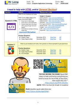 Grade 11 CAT Exam Preparation Guide | PDF | Spreadsheet | Databases