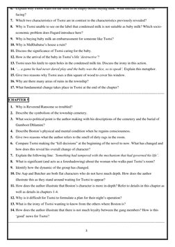 3 
 
6. Explain why Tsotsi waits for the store to be empty before buying milk. What internal conflict is he 
facing? 
7. Whic