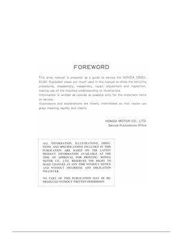 Honda CB50J Service Manual Overview | PDF | Piston | Engines