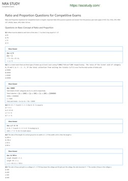 Ratio and Proportion Questions For Competitive Exams | PDF | Rupee | Ratio