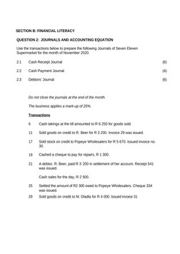 Grade 9 EMS Term 2 Exam Paper | PDF | Debits And Credits | Money