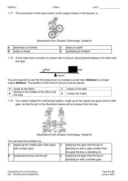 Grade 9 Technology Term 1 Overview | PDF | Beam (Structure) | Lever