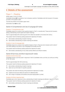 Cambridge O Level English 1123 Syllabus 2024 | PDF | Reading ...