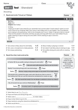 Kids Can 6 Unit 1 Test Guide | PDF