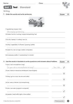 Kids Can 6 Unit 1 Test Guide | PDF