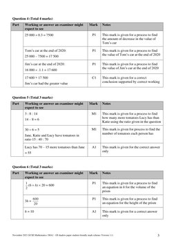 November 2021 Edexcel Maths 1H Mark Scheme | PDF | Mathematics