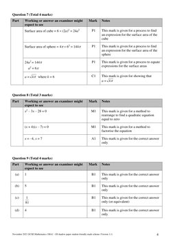 November 2021 Edexcel Maths 1H Mark Scheme | PDF | Mathematics